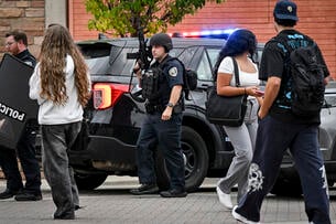 Police secure the area around Norlin Library on the campus of the University of Colorado Boulder on Monday, August 25, 2025. 
